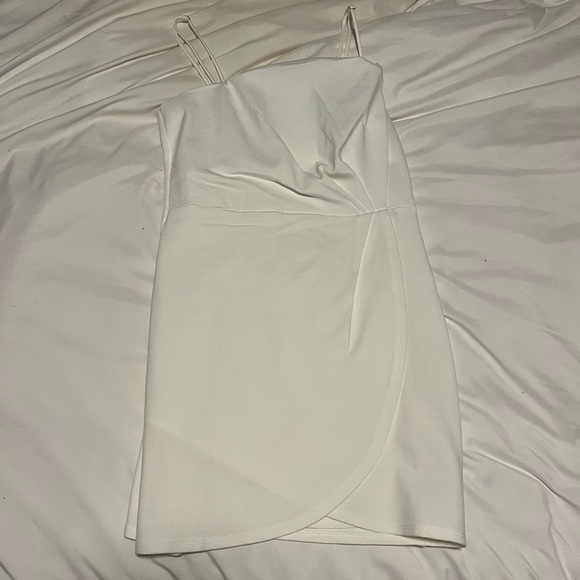 Drinks On Me White Sleeveless Pleated Bodycon Dress - Picture 5 of 5